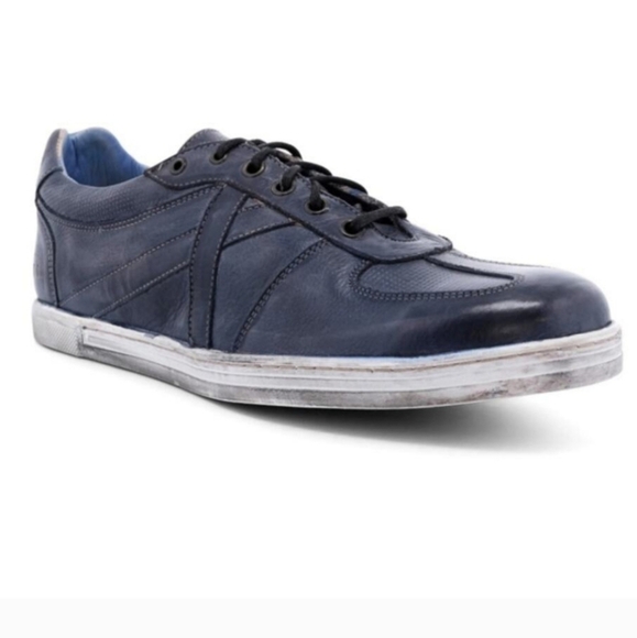 Bed Stu Muller Sneakers Navy Rustic  Leather Factory Distressed Low Top - Picture 3 of 8